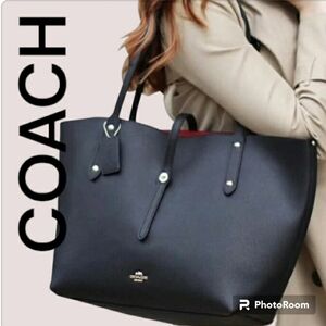 COACH TOTE SET LARGE SHOULDERBAG BLACK RED & LARGE COACH WALLET NWT